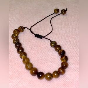 Tiger eye beads bracelet. Size adjustable